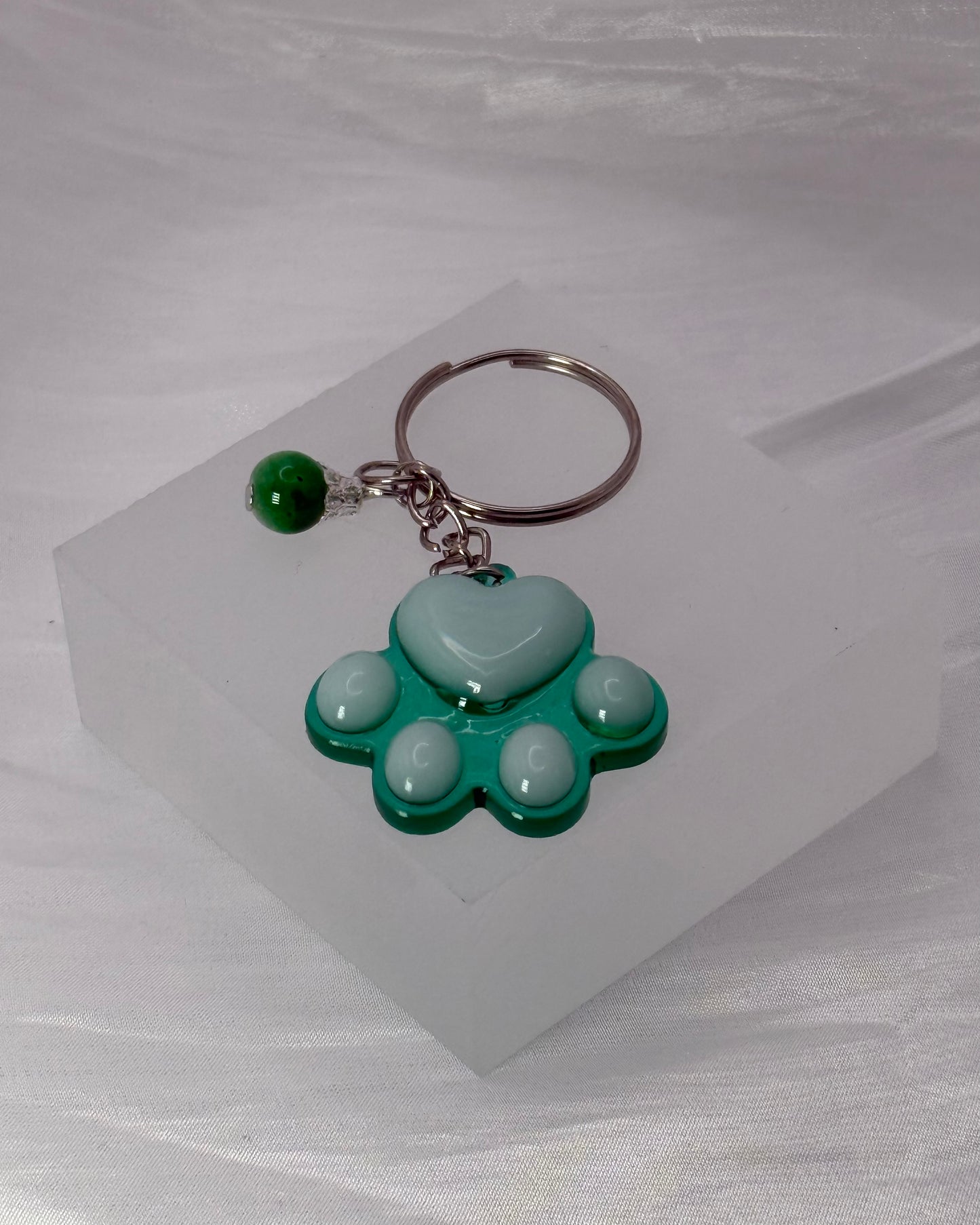 Green Paw Keychain