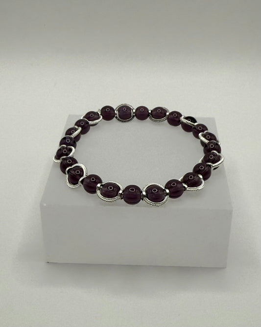 Elastic Bracelet amethyst/silver