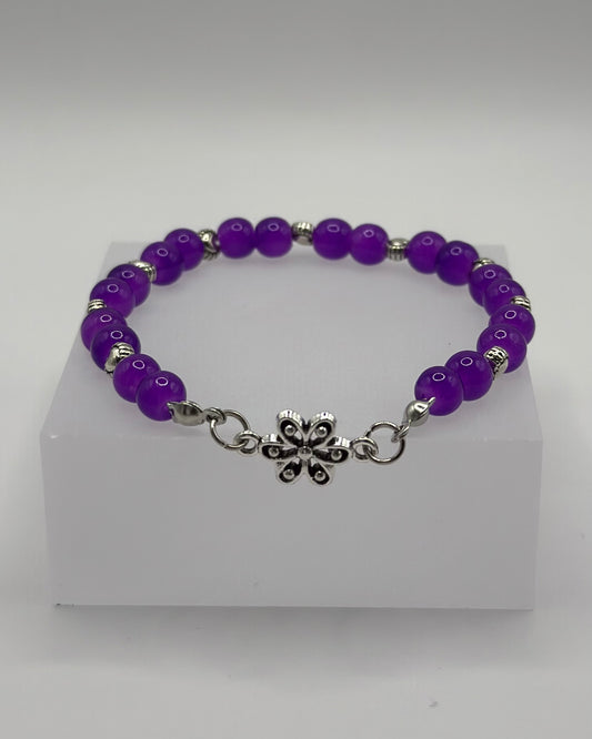 Elastic Bracelet purple/flower