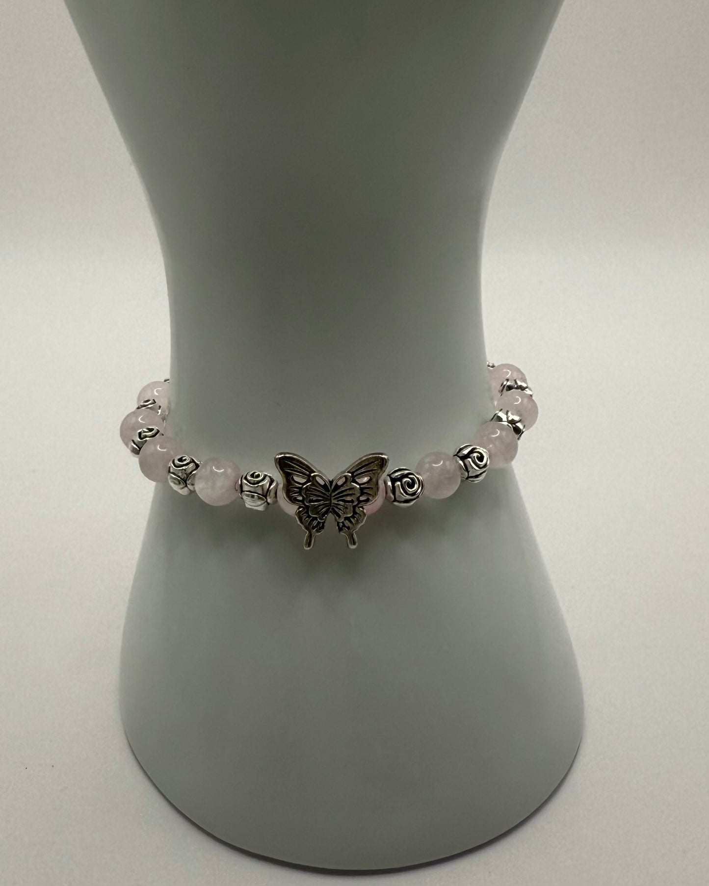 Elastic bracelet rose/butterfly