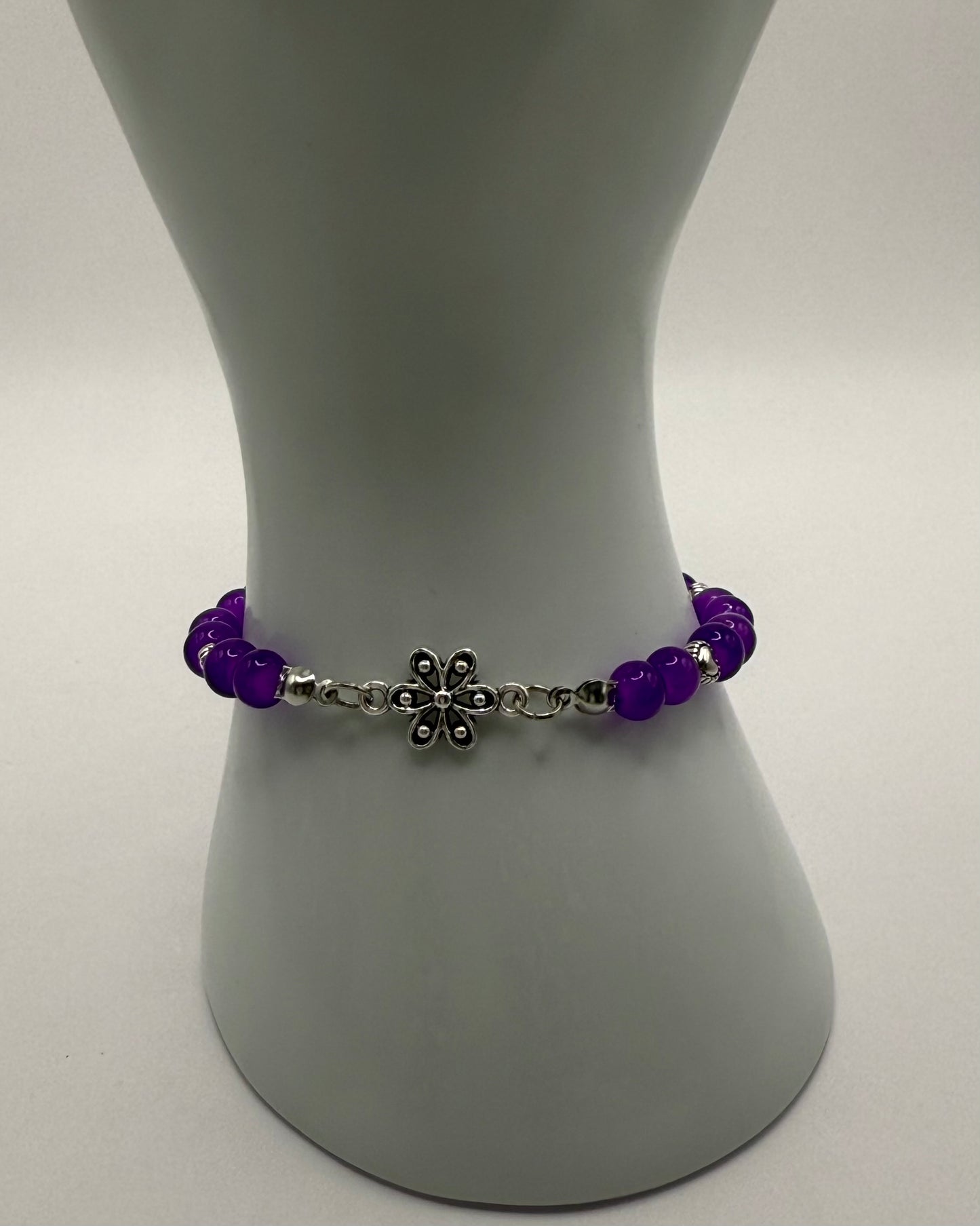 Elastic Bracelet purple/flower