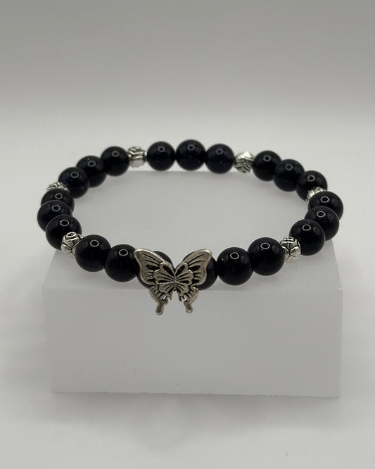 Elastic Bracelet black starlight/butterfly