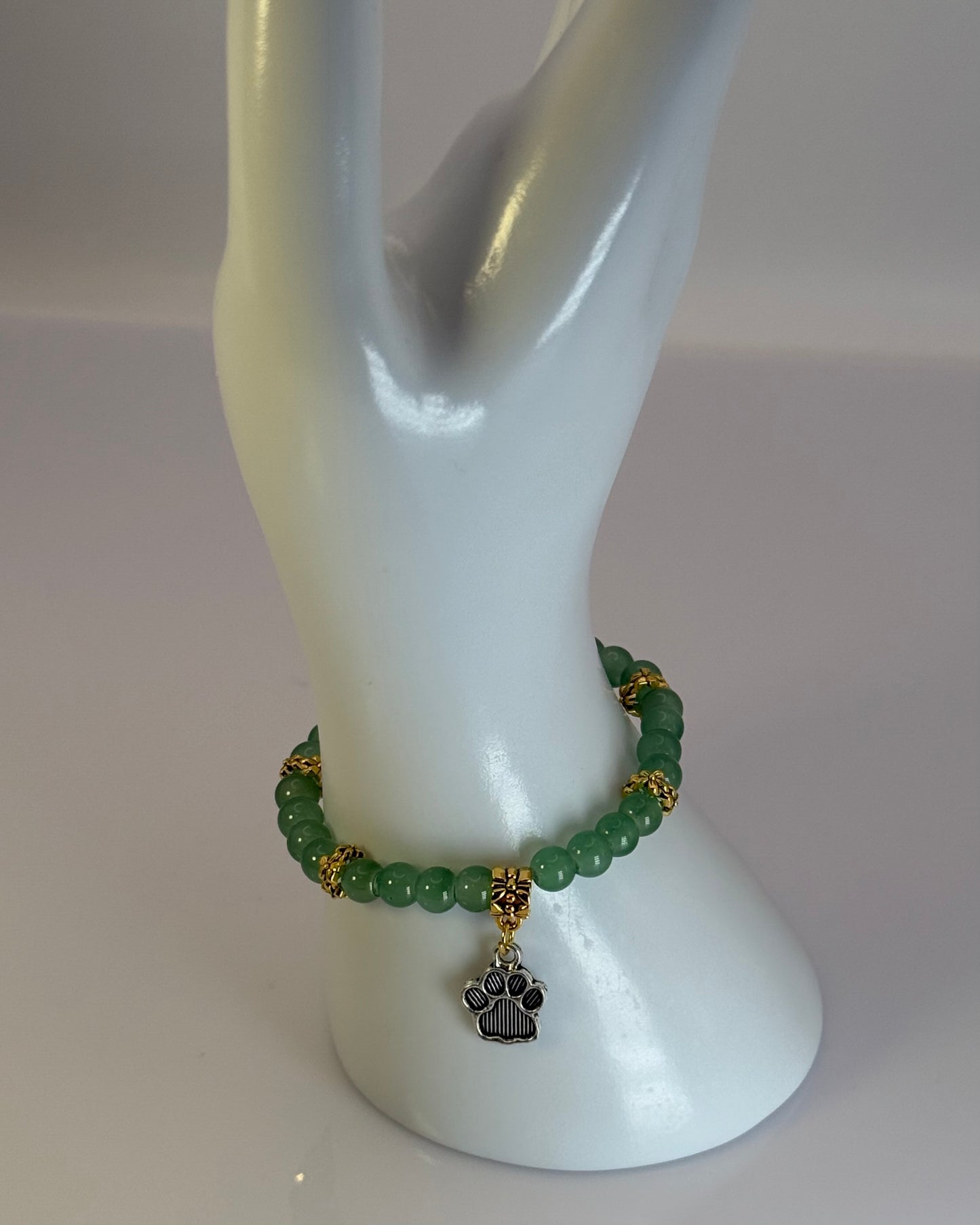 Elastic Bracelet with dog charm / gold / Chose your color