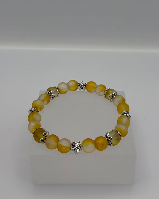 Elastic Bracelet Big Yellow Pearls