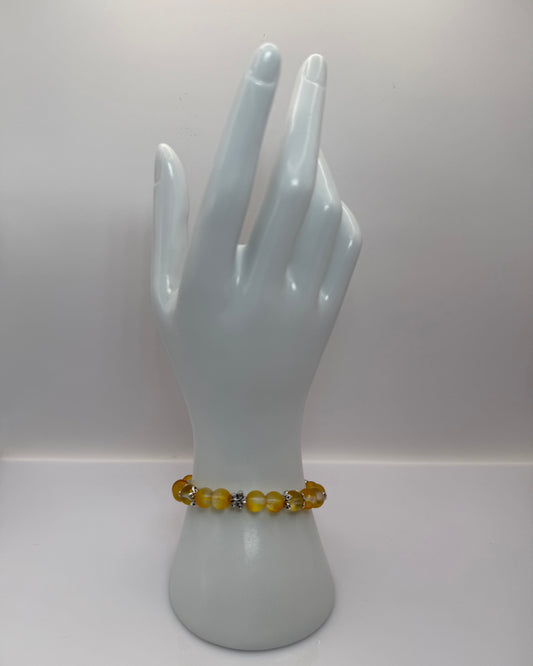 Elastic Bracelet Big Yellow Pearls