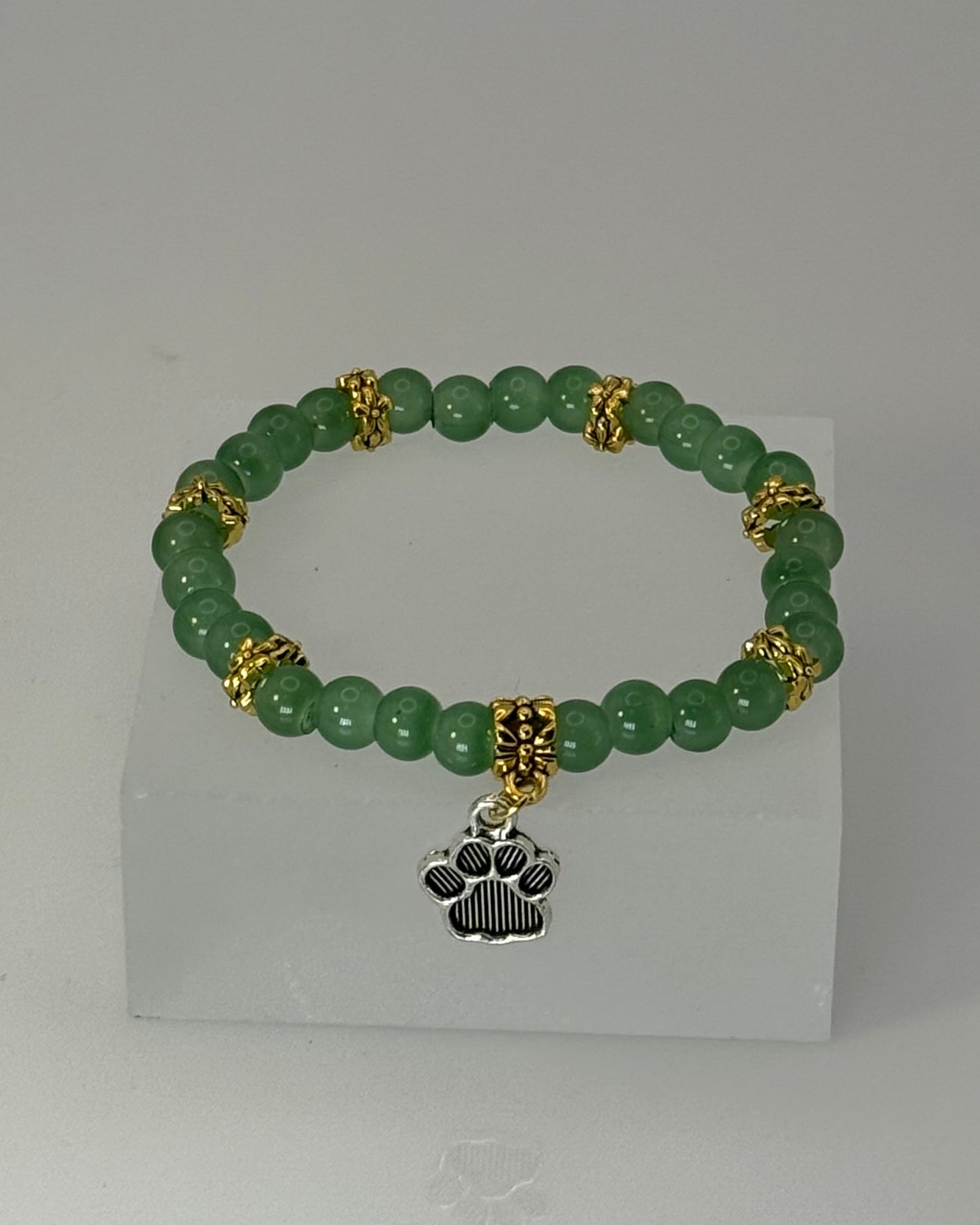 Elastic Bracelet with dog charm / gold / Chose your color