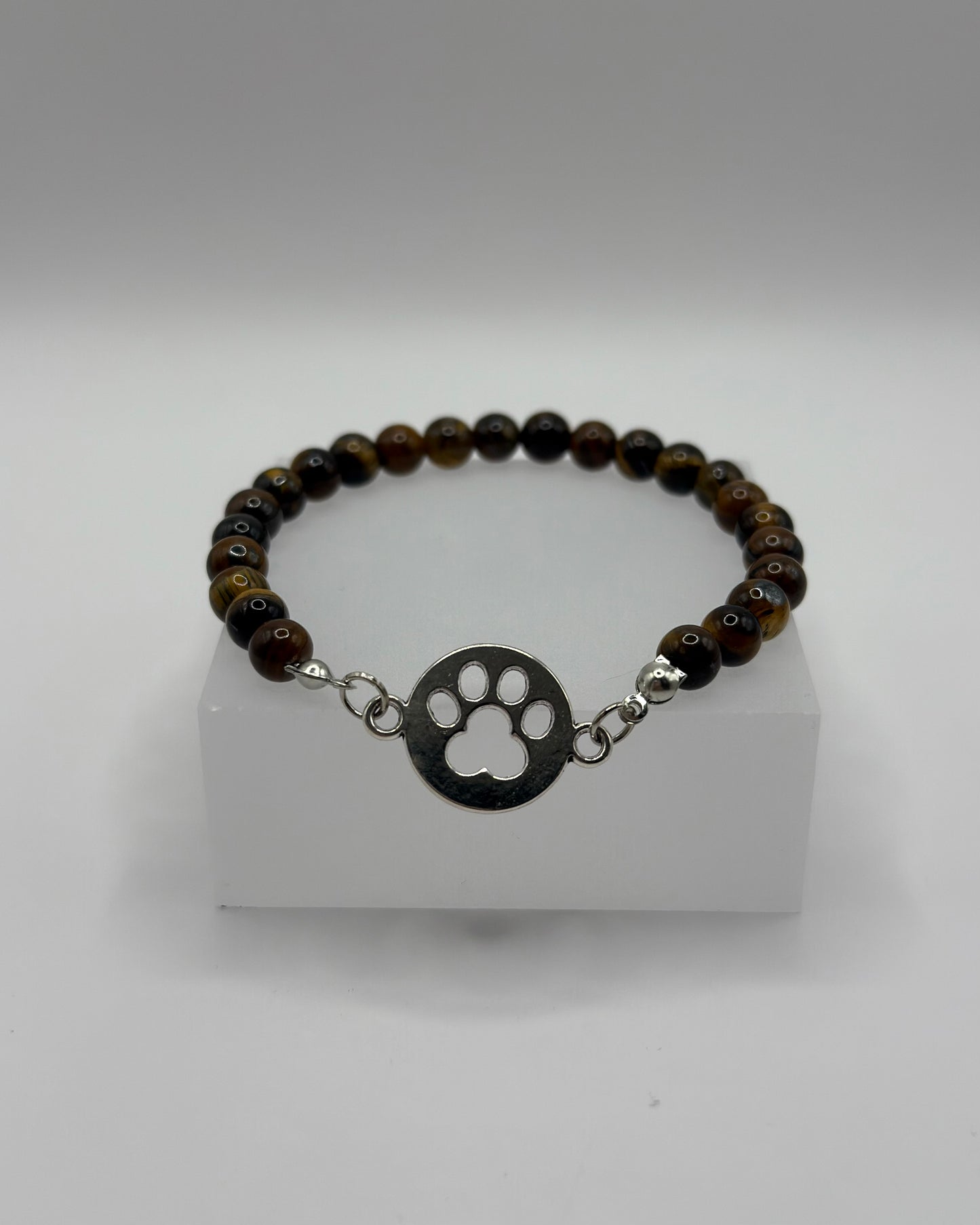 Elastic bracelet brown/dog paw