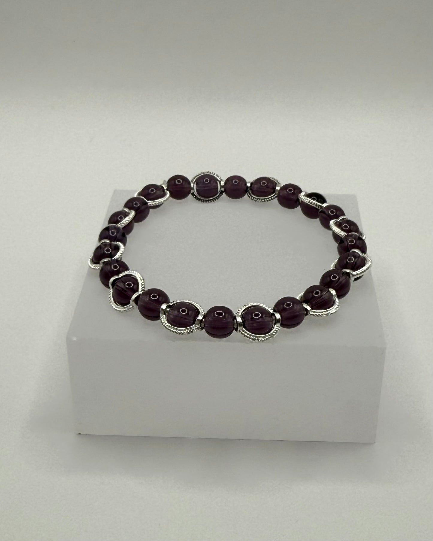 Elastic Bracelet amethyst/silver