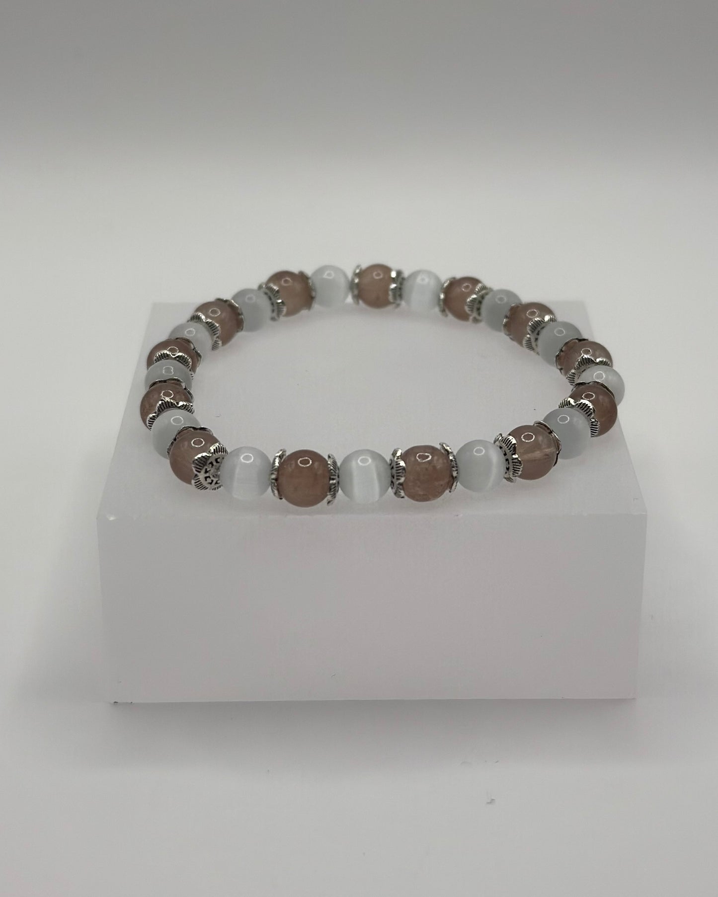 Elastic Bracelet brown/white creamy