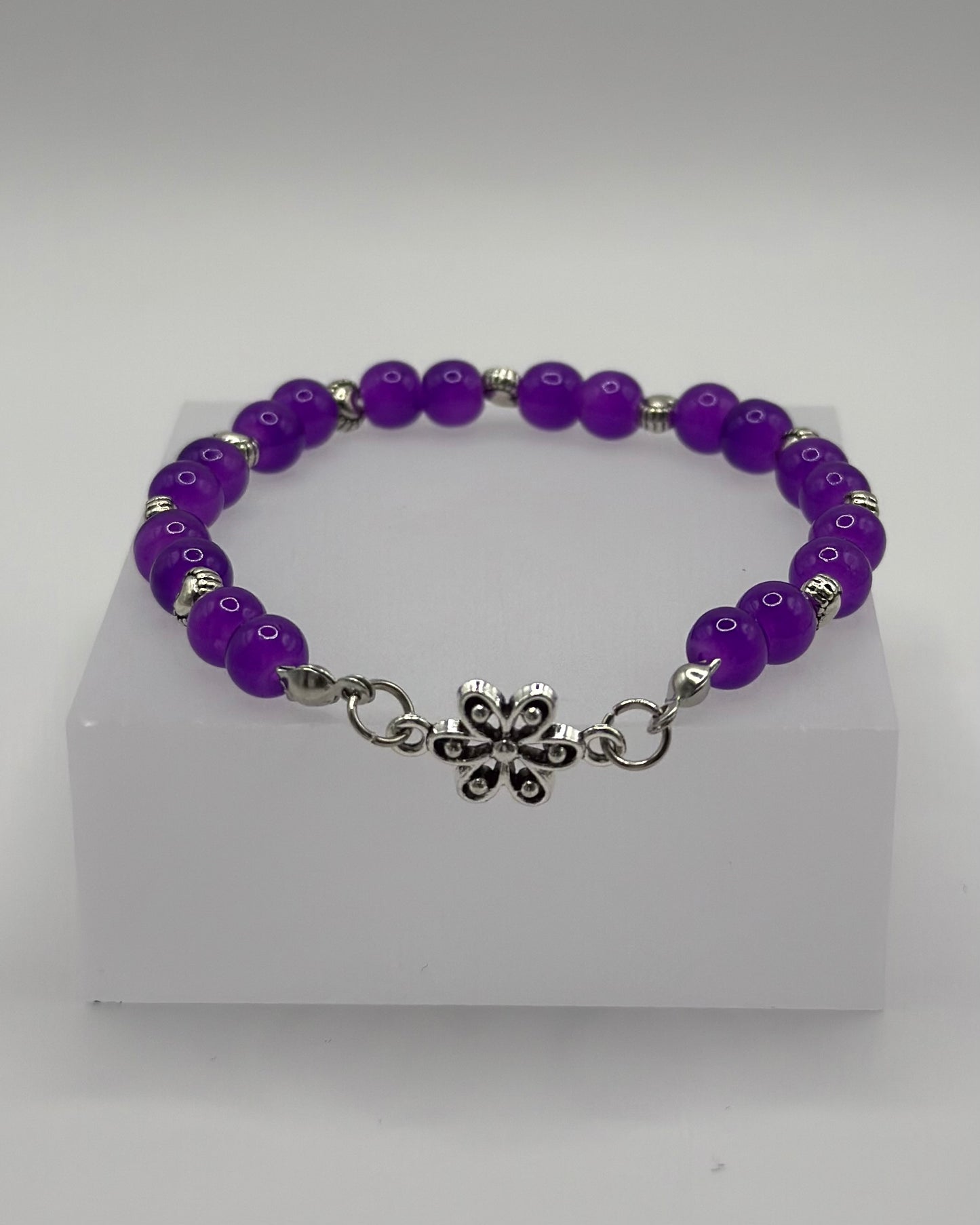 Elastic Bracelet purple/flower