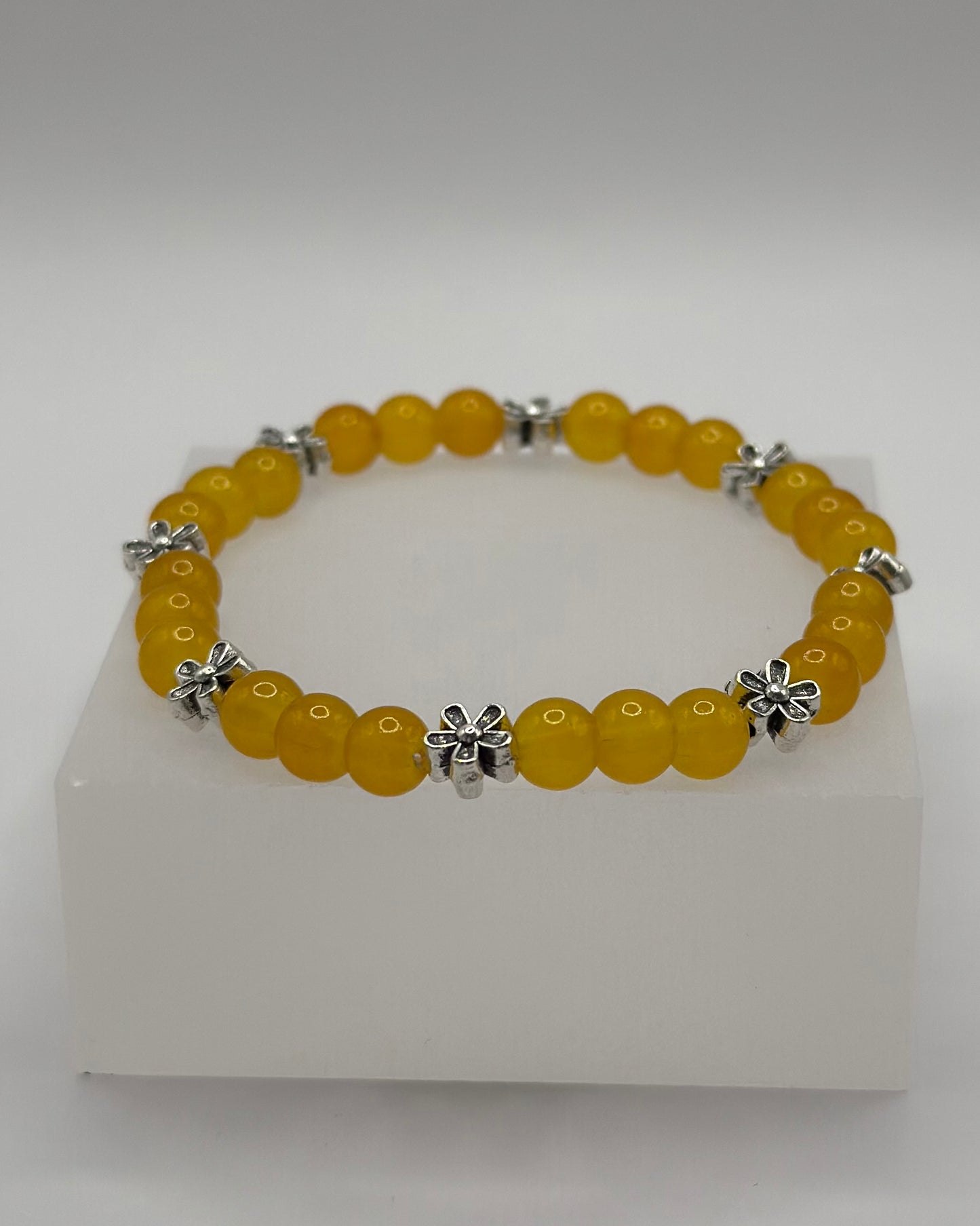 Elastic Bracelet Yellow/Flowers
