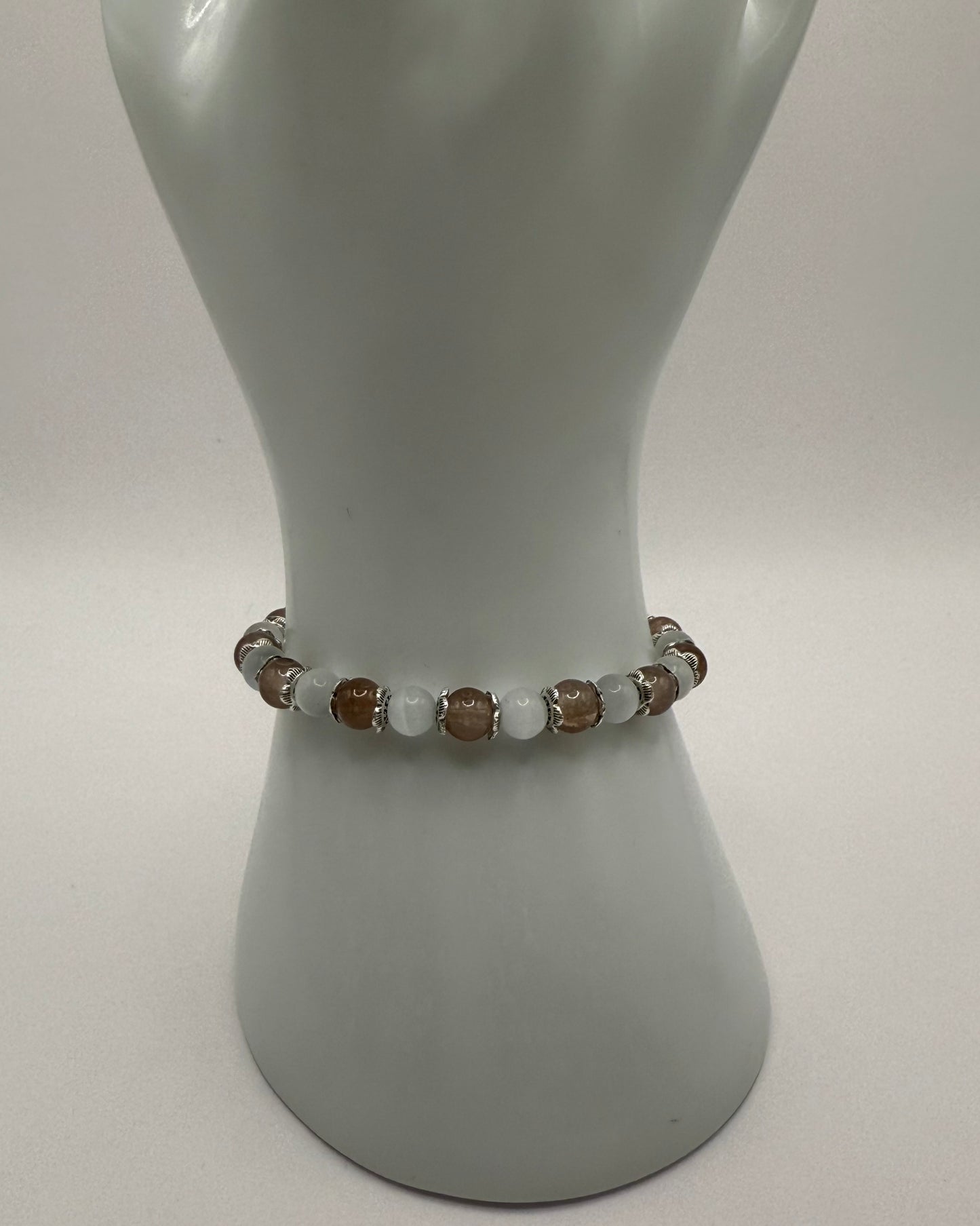 Elastic Bracelet brown/white creamy