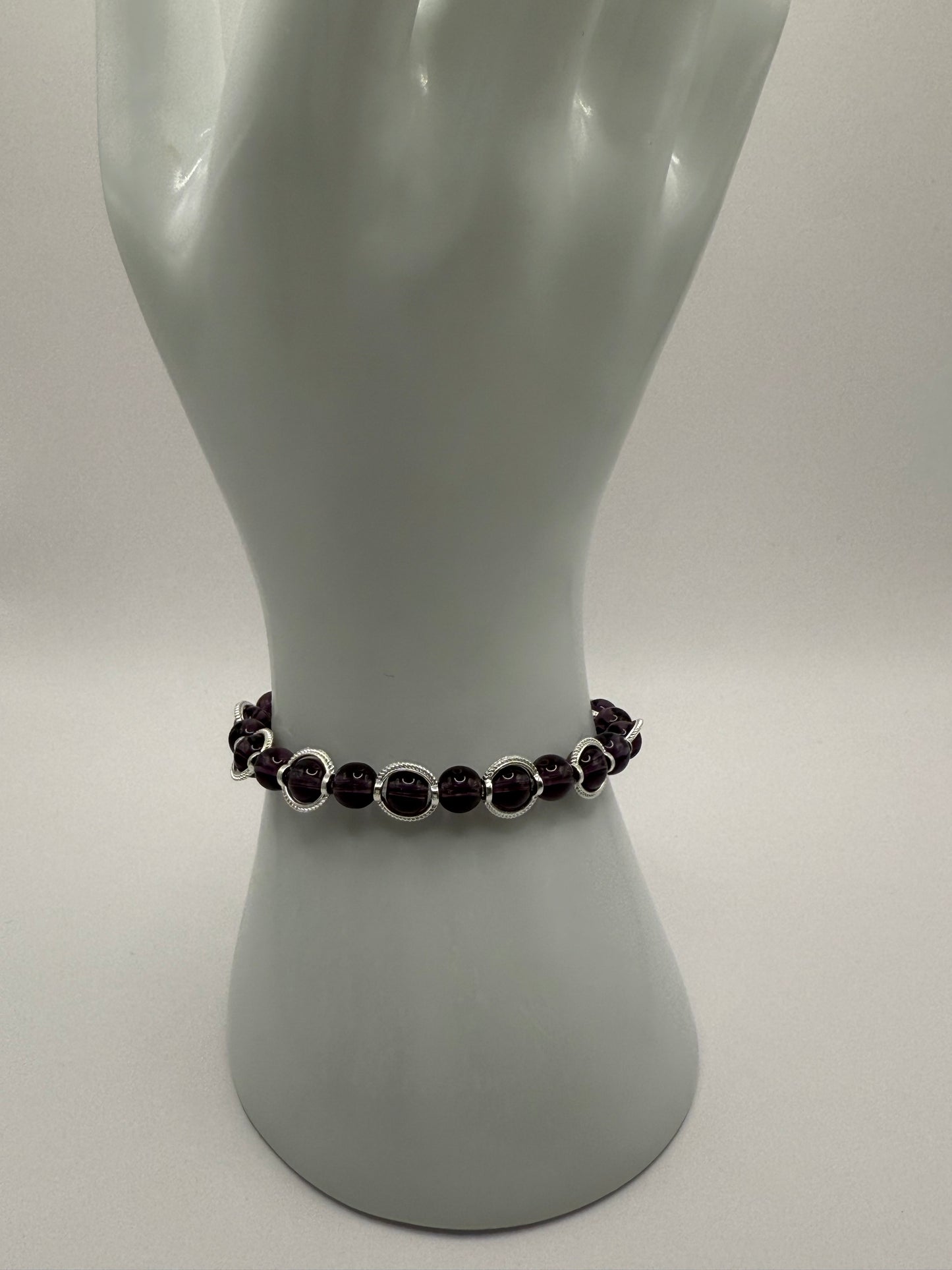 Elastic Bracelet amethyst/silver