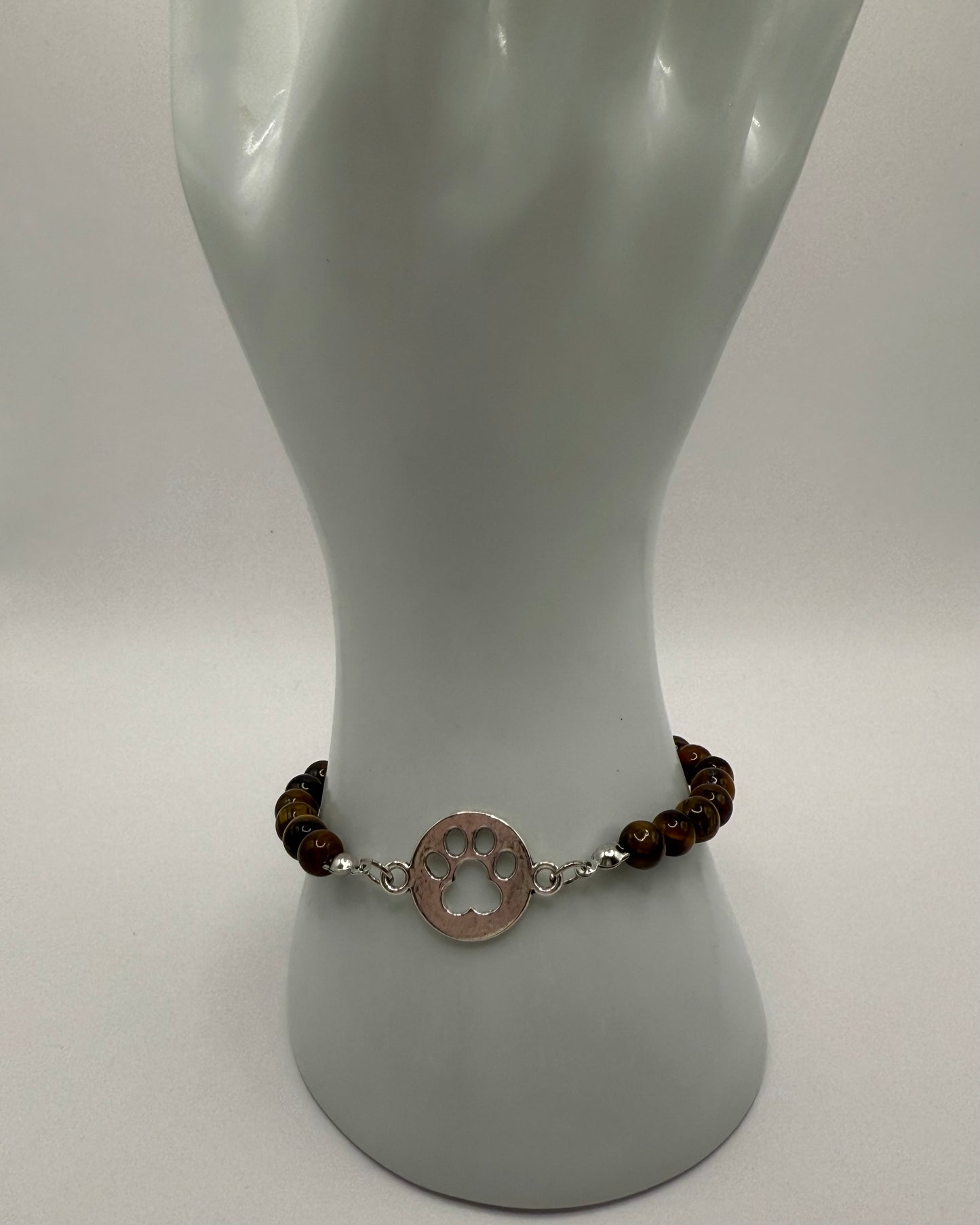 Elastic bracelet brown/dog paw