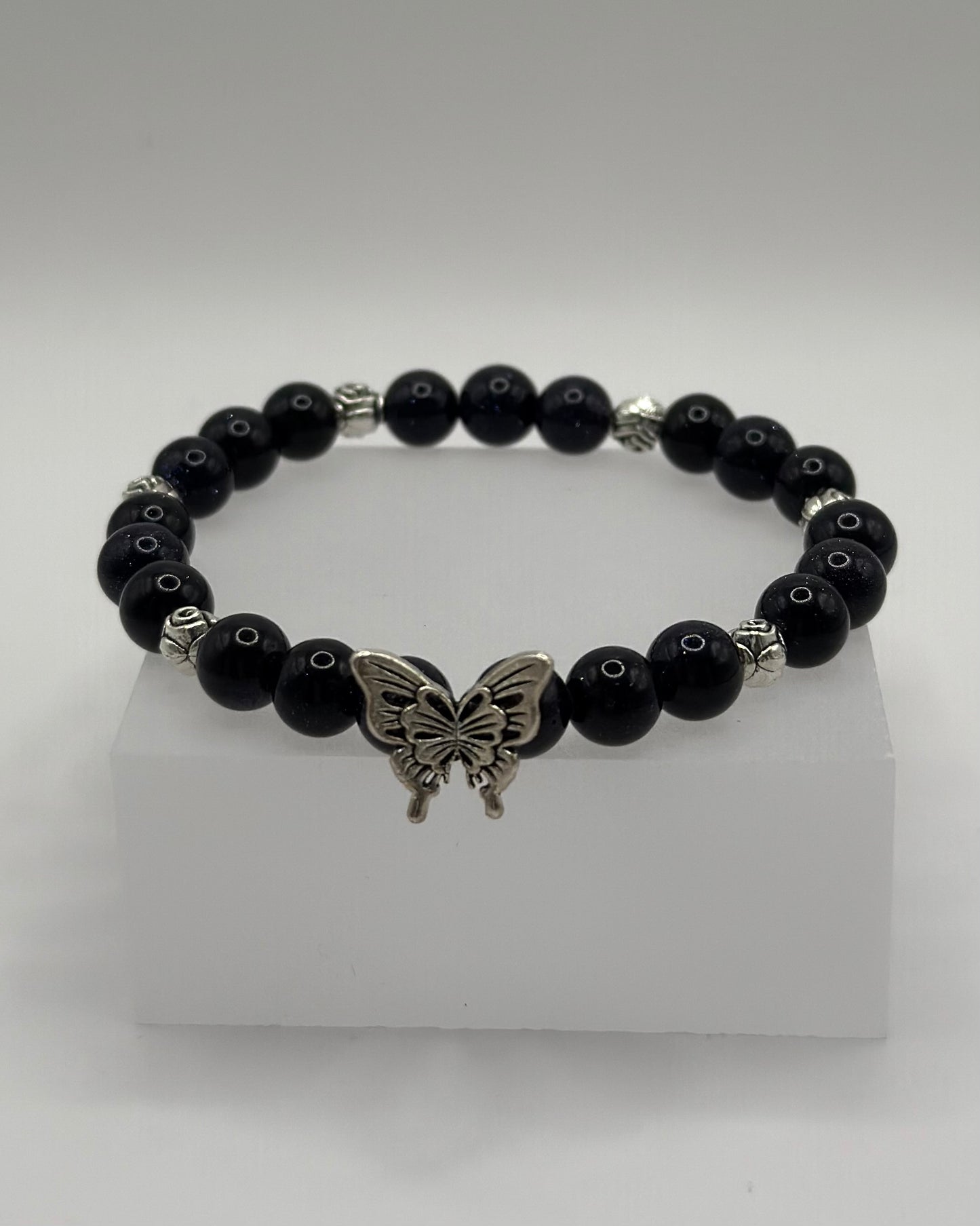 Elastic Bracelet black starlight/butterfly